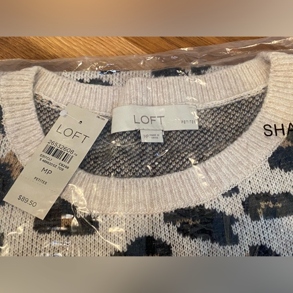 NWT Loft Women’s Leopard Print Sweater Dress - Petite Medium - Picture 4 of 5